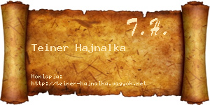 Teiner Hajnalka névjegykártya